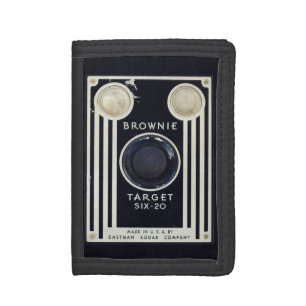 Retro camera kodak brownie target trifold wallet