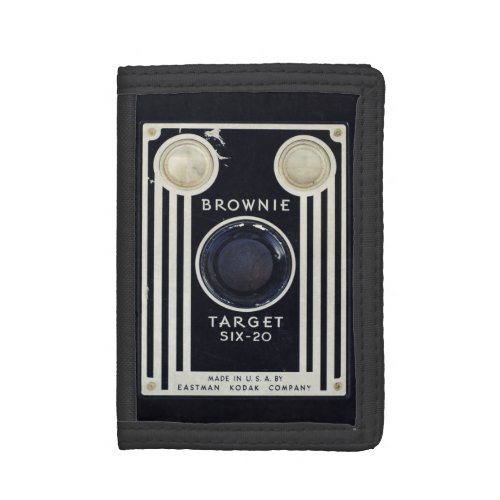 Retro camera kodak brownie target trifold wallet