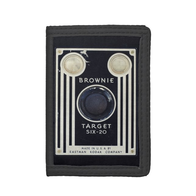Retro camera kodak brownie target trifold wallet (Front Vertical)