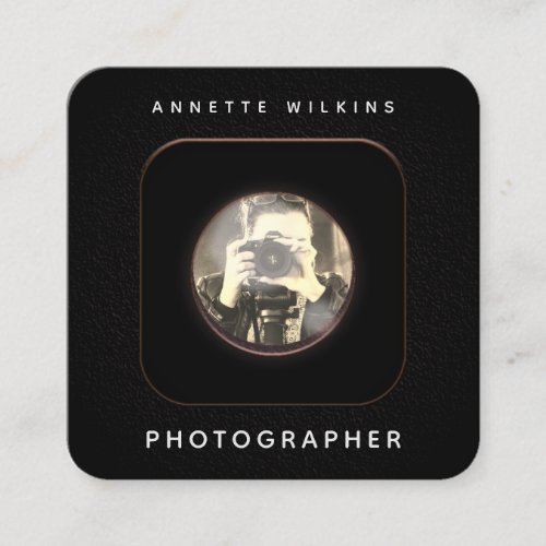 Retro camera lens aim Business Card