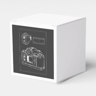 Retro Camera Line Art with Film Strip Favor Boxes