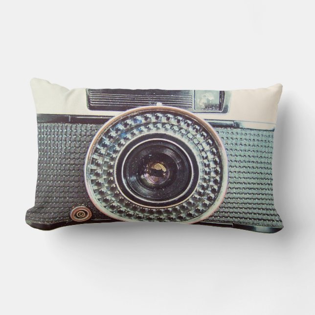 Retro camera lumbar pillow (Front)