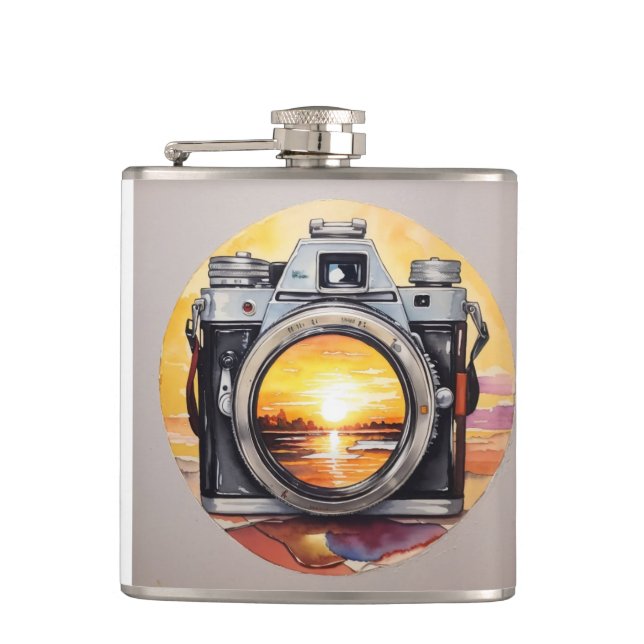 Retro Camera on Your Pocket #3 Flask (Front)