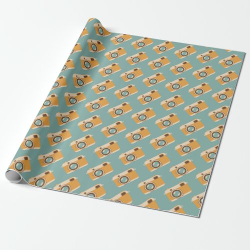 Retro Camera Patterned Wrapping Paper