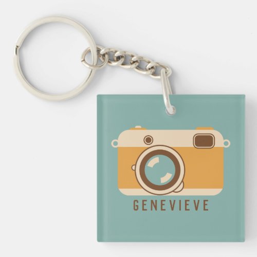 Retro Camera Personalized Keychain