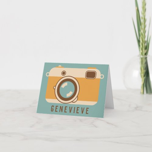 Retro Camera Personalized Note Cards