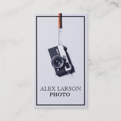 Customizable Retro Camera Photography Business Card