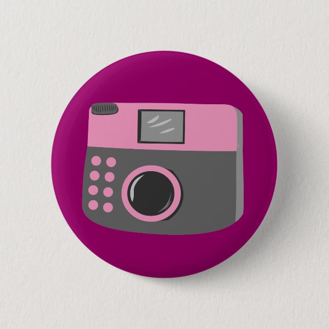 Retro Camera Pinback Button (Front)
