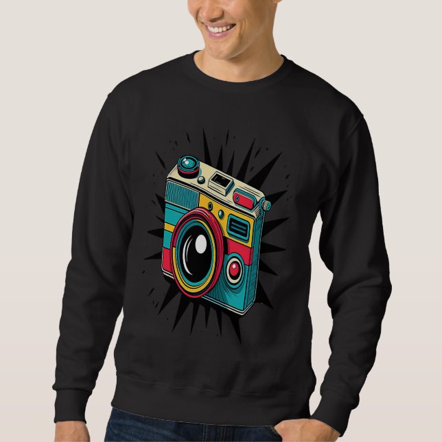 Retro Camera  Pop Style Photographer Mom  1 Sweatshirt (Front)