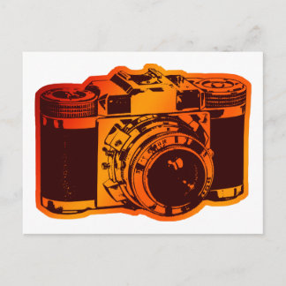 retro camera postcard