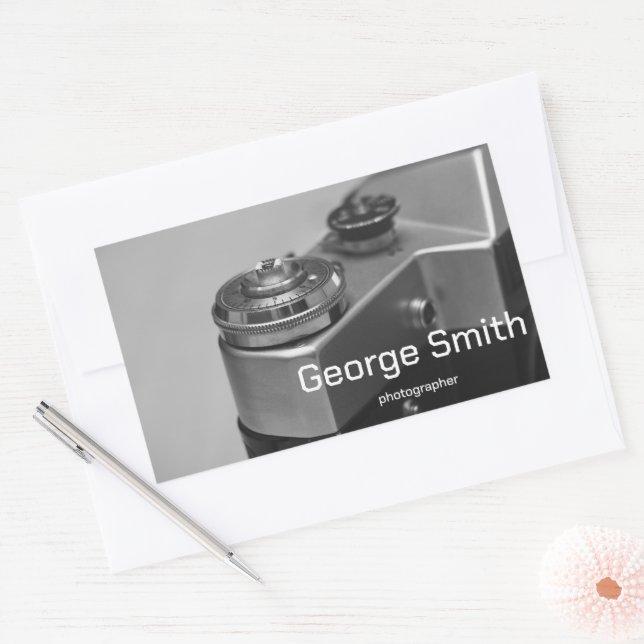 Retro camera rectangular sticker (Envelope)