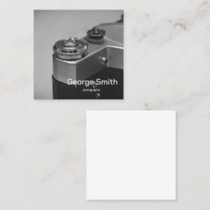 Retro camera square business card