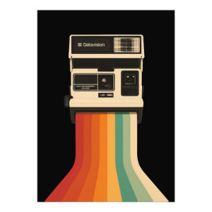 Retro Camera with Rainbow Print