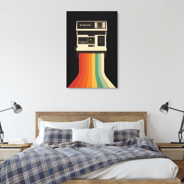 Retro Camera with Rainbow Print (Insitu(Bedroom))