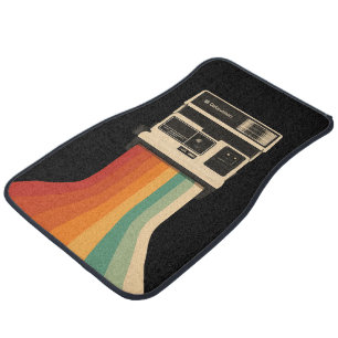 Retro Camera with Rainbow Print Car Floor Mat