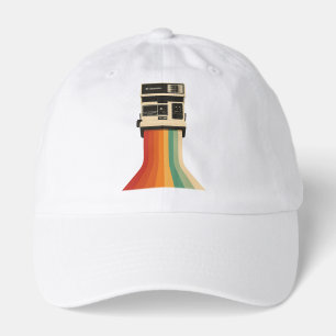 Retro Camera with Rainbow Print Hat