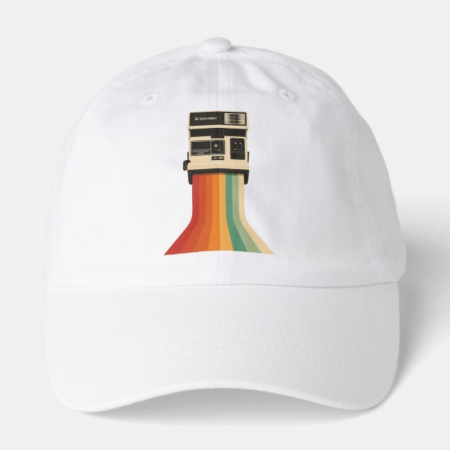 Retro Camera with Rainbow Print Hat (Front)