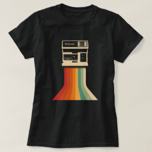 Retro Camera with Rainbow Print T-Shirt