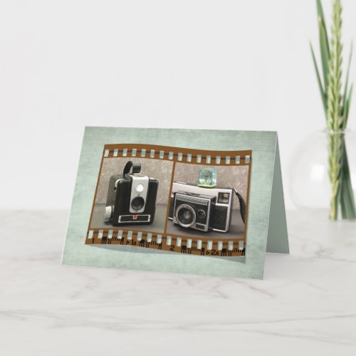 Retro Cameras for Photographer Birthday Card