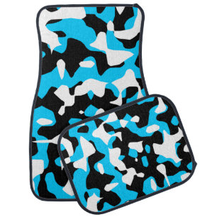 RETRO CAMO CAR MATS BLUE