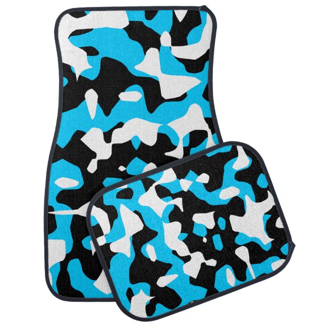 RETRO CAMO CAR MATS BLUE (Set)