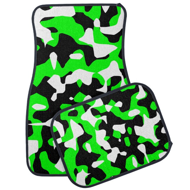 RETRO CAMO CAR MATS GREEN (Set)