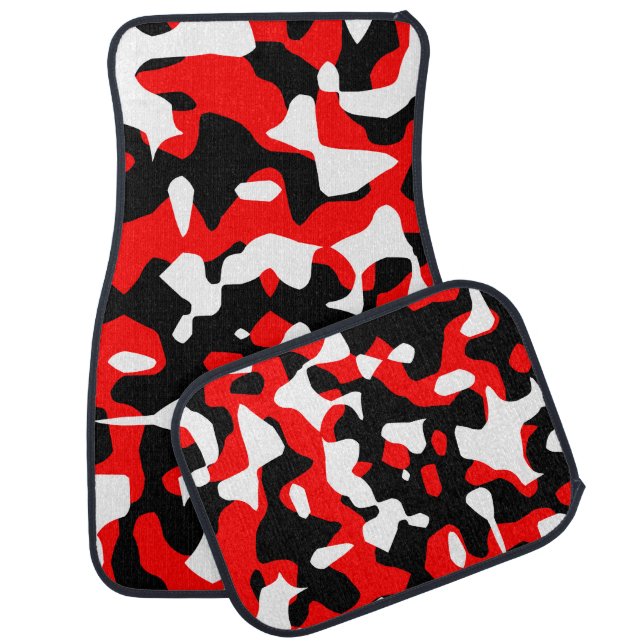 RETRO CAMO CAR MATS RED (Set)