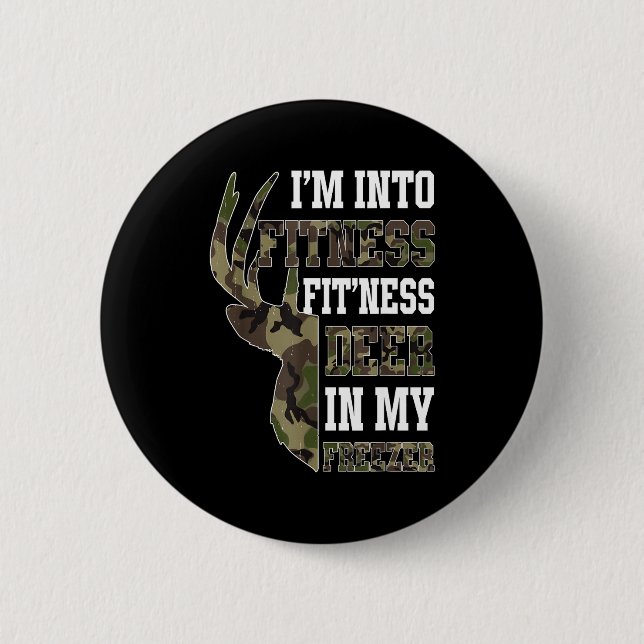 Retro Camo Deer Hunting Funny Wildlife Hunter Men  Button (Front)