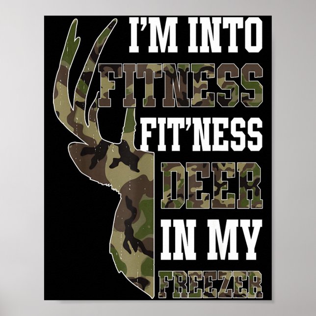 Retro Camo Deer Hunting Funny Wildlife Hunter Men  Poster (Front)
