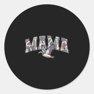 Retro Camo Duck Hunting Mama 1st Birthday Family M Classic Round Sticker