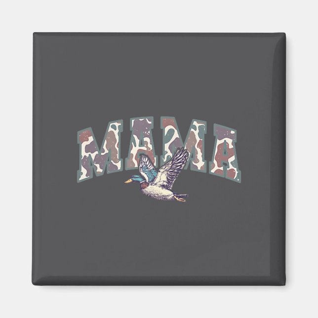 Retro Camo Duck Hunting Mama 1st Birthday Family M Magnet (Front)