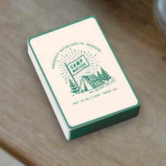 Retro Camp Bachelorette Girls Camping Weekend Poker Cards