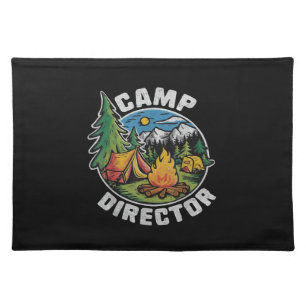 Retro Camp Director Camping Summer Camp Funny Camp Cloth Placemat