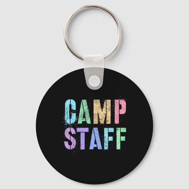 Retro Camp Staff Summer Campground Crew Counselor  Keychain (Front)