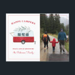 Retro Camper Camping Christmas Holiday Photo<br><div class="desc">Retro Camper Camping Christmas Holiday Photo Postcard</div>