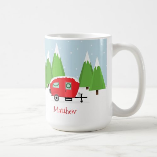 Retro Camper Christmas Coffee Mug
