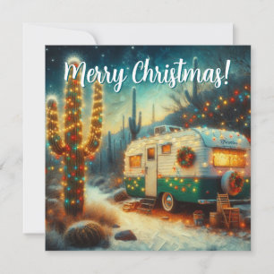 Retro Camper Desertcore Southwest Christmas Card
