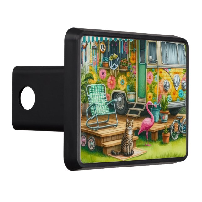 Retro Camper Fan  Hitch Cover (Right)