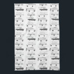 Retro Camper Motorhome RV Vanlife Black Grey White Kitchen Towel<br><div class="desc">Decorate your kitchen with this cool towel with an RV,  trailer,  campervan and truck camper. Makes a great housewarming or anniversary gift! 
You can customize it and add text too.
Check my shop for lots more colors and patterns plus matching kitchen stuff!</div>