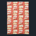 Retro Camper Motorhome RV Vanlife Red Yellow Kitchen Towel<br><div class="desc">Decorate your kitchen with this cool towel with an RV,  trailer,  campervan and truck camper. Makes a great housewarming or anniversary gift! 
You can customize it and add text too.
Check my shop for lots more colors and patterns plus matching kitchen stuff!</div>