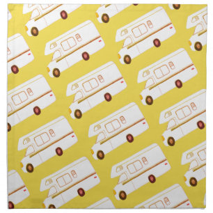 Retro Camper Motorhome RV  yellow Cloth Napkin