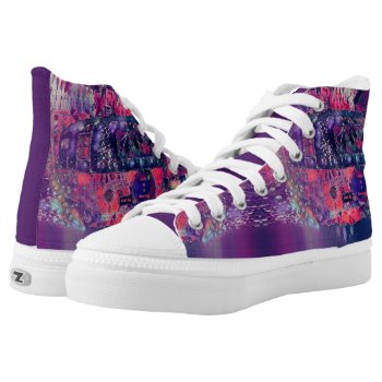 Retro Camper Purple Pink Hippie Boho Chic Funky High-top Sneakers by MargSeregelyiPhoto at Zazzle