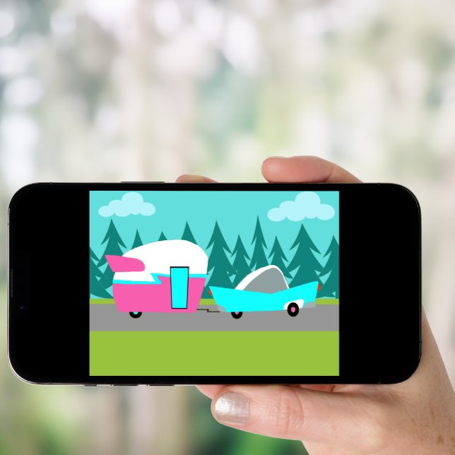 Retro Camper / Trailer and Car Poster (Front Digital)