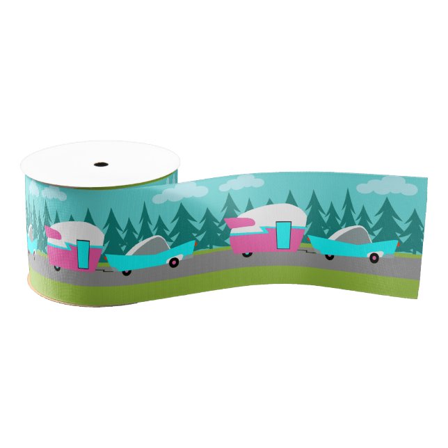 Retro Camper / Trailer and Car Ribbon (Spool)