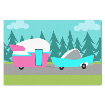 Retro Camper / Trailer And Car Tissue Paper by StrangeLittleOnion at Zazzle