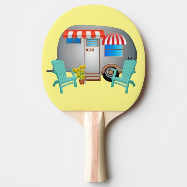 RETRO CAMPER TRAILER PING PONG PADDLE (Front)