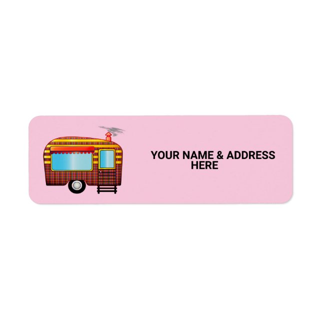 RETRO CAMPER TRAILER RETURN ADDRESS LABELS (Front)