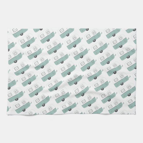 Retro Camper Trailer white kitchen towel