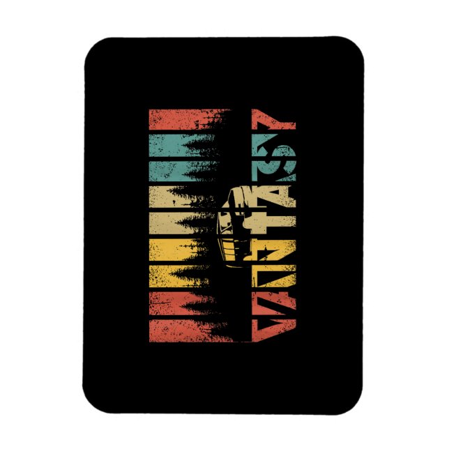 Retro Camper Van Life - Vintage Vanlife Magnet (Vertical)