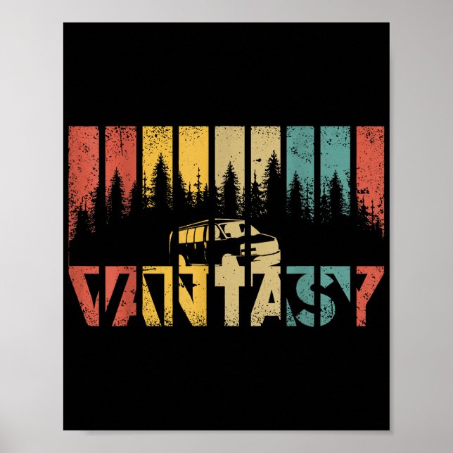 Retro Camper Van Life - Vintage Vanlife Poster (Front)